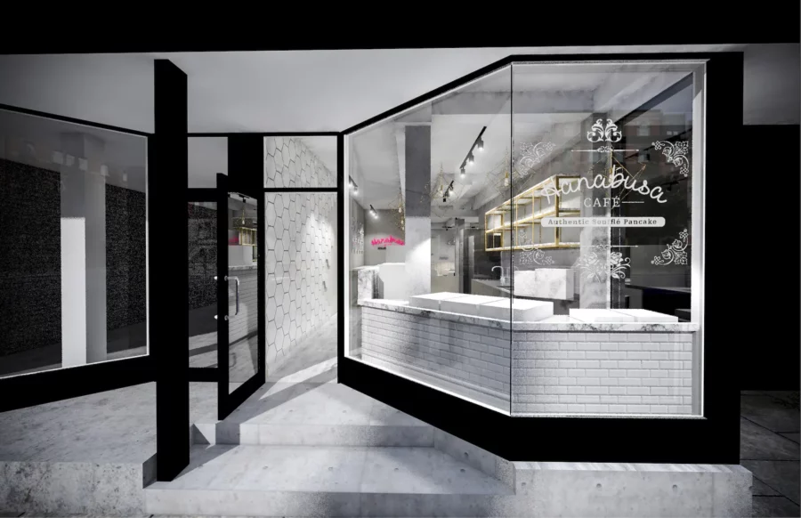 Exterior design project for Hanabusa. Designed storefront with 3D rendering