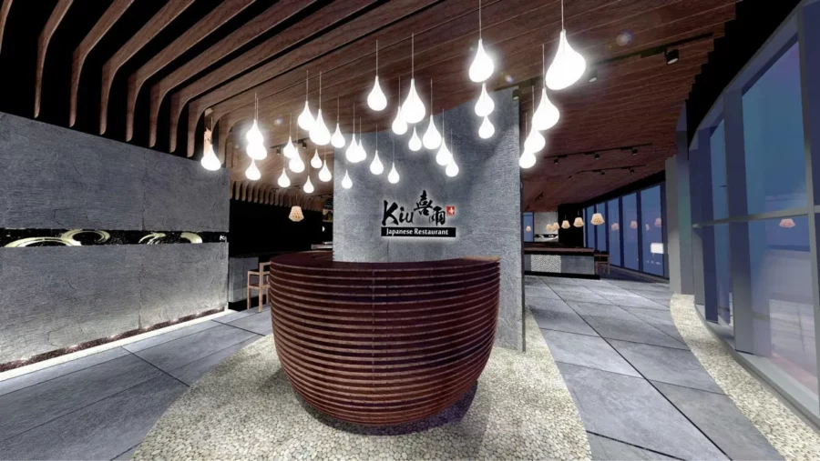 Interior design project for Kiu 喜雨. Designed 3D rendering
