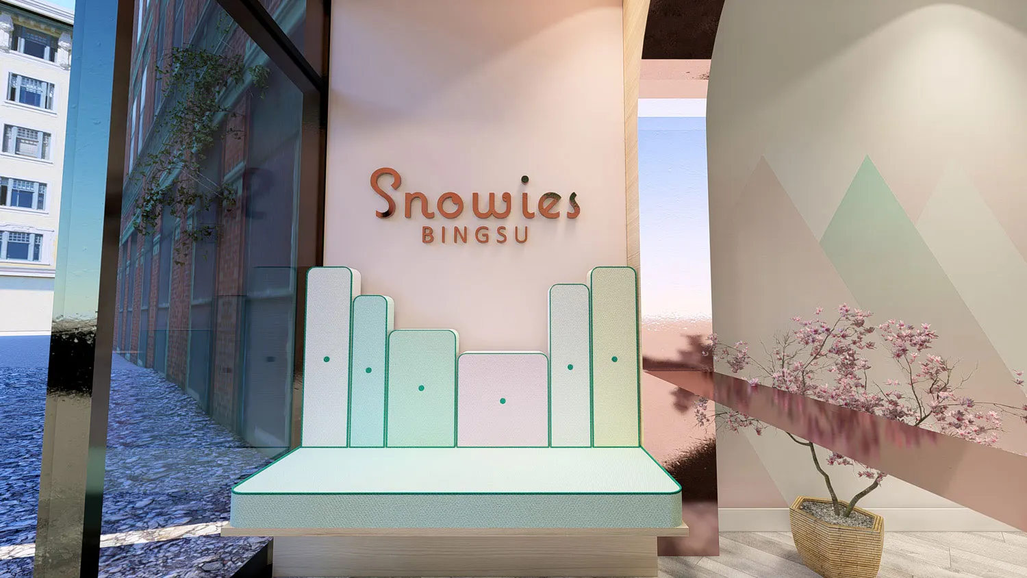 Interior design project for Snowies. Designed 3D rendering