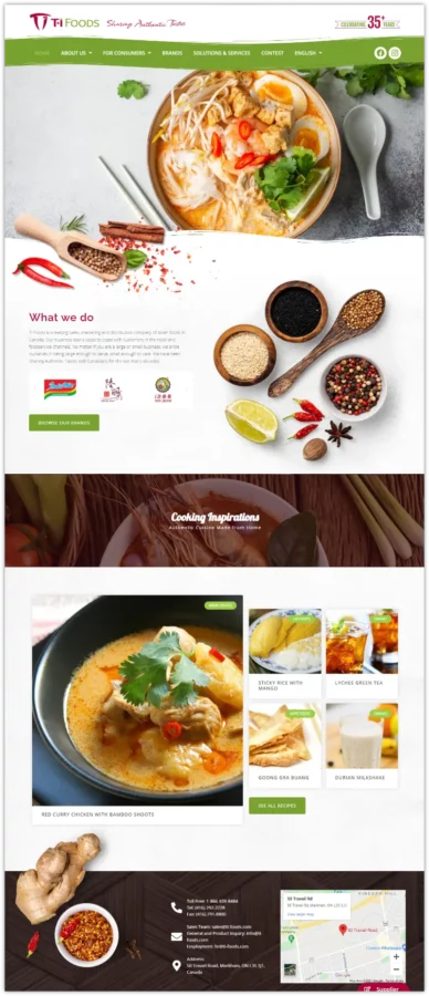 Website design project for TI Foods 泰聯貿易. Developed digital banners