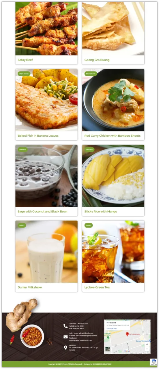 Website design project for TI Foods 泰聯貿易. Developed digital banners