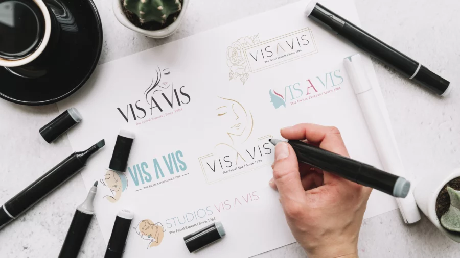 Graphic design project for Vis A Vis. Designed brand logo to revamp the brand