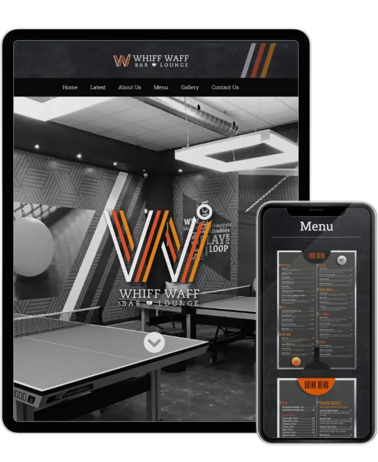 Website design project for Whiff Waff Bar & Lounge. Developed mobile app system
