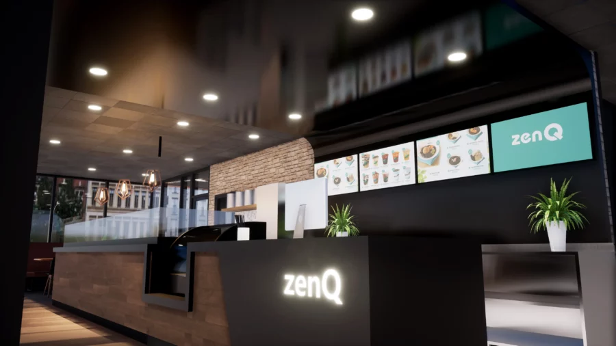 Interior design project for Zen Q 仙Q甜品. Designed the cafe with 3D Rendering