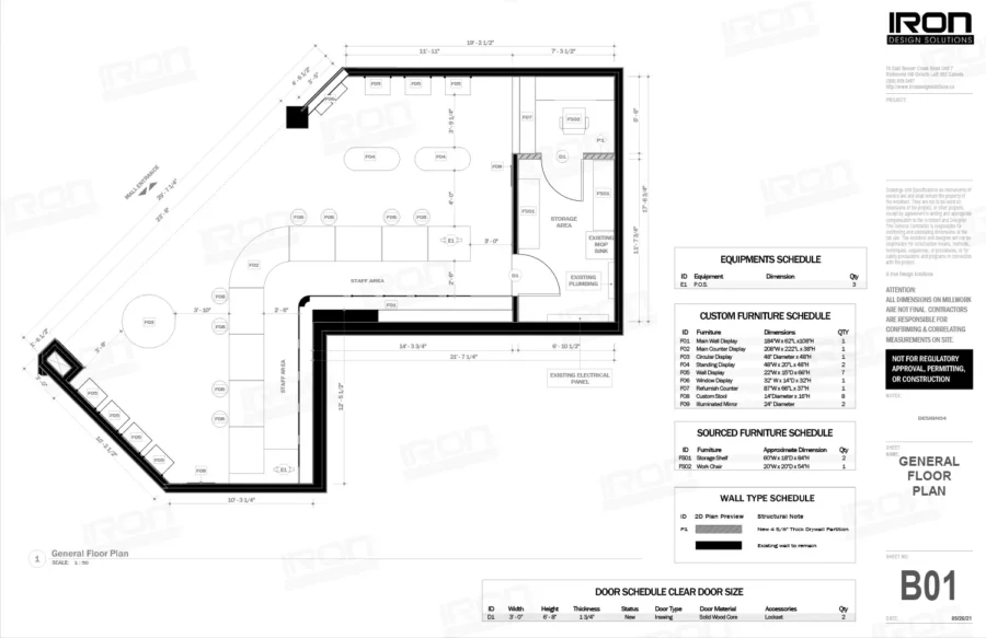 Interior design project for Fine Jewellers. Designed floor plan for constructions