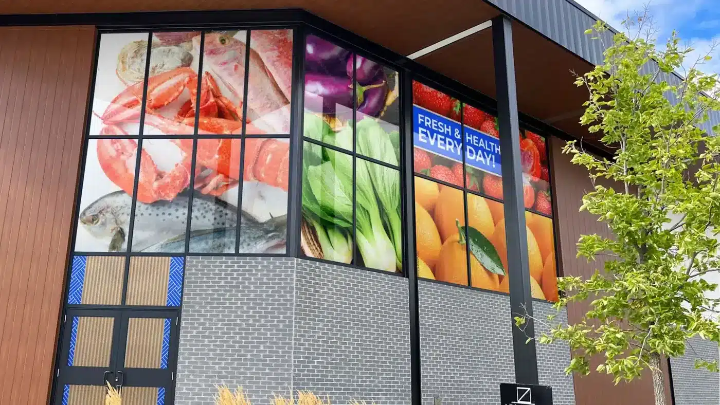 Asia Food Mart supermarket storefront graphics