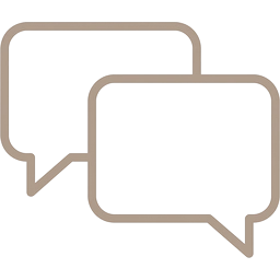 Line icon of two overlapping speech bubbles
