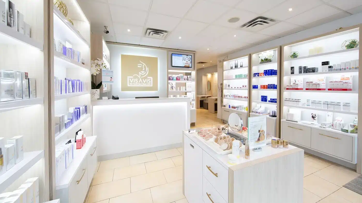 Vis A Vis skin and body spa retail area, Toronto