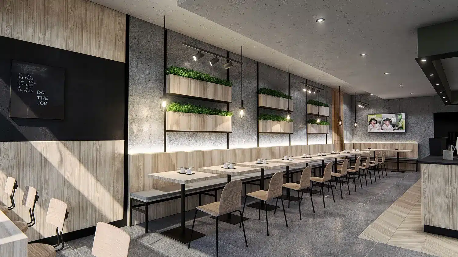 Presotea café interior 3D rendering, Kanata, Ontario